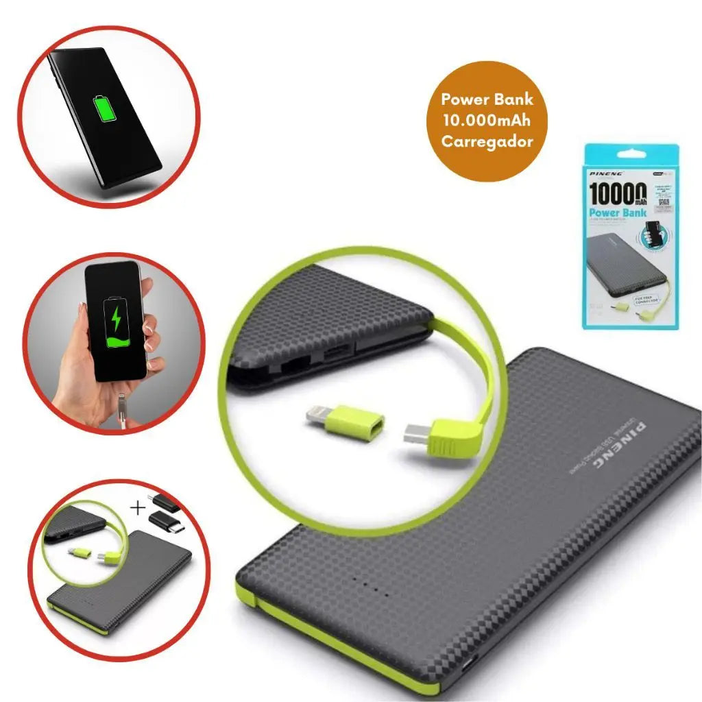 Carregador Portátil Power Bank 10.000mAh